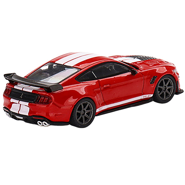 Shelby GT500 SE Widebody Ford Race Red with White Stripes Limited Edition to 4200 pieces Worldwide 1/64 Diecast Model Car by True Scale Miniatures