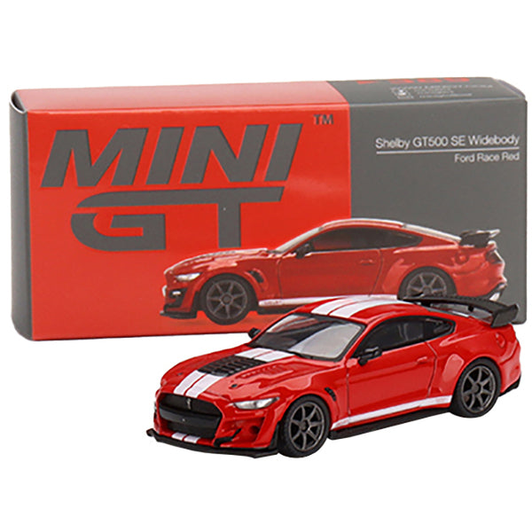 Shelby GT500 SE Widebody Ford Race Red with White Stripes Limited Edition to 4200 pieces Worldwide 1/64 Diecast Model Car by True Scale Miniatures