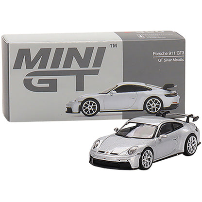 Porsche 911 (992) GT3 GT Silver Metallic Limited Edition to 3600 pieces Worldwide 1/64 Diecast Model Car by True Scale Miniatures