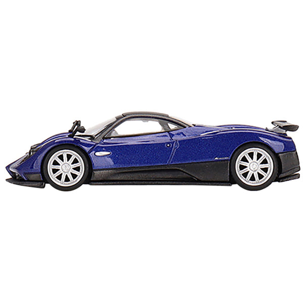 Pagani Zonda F Blu Argentina Blue Metallic with Black Top Limited Edition to 3000 pieces Worldwide 1/64 Diecast Model Car by True Scale Miniatures