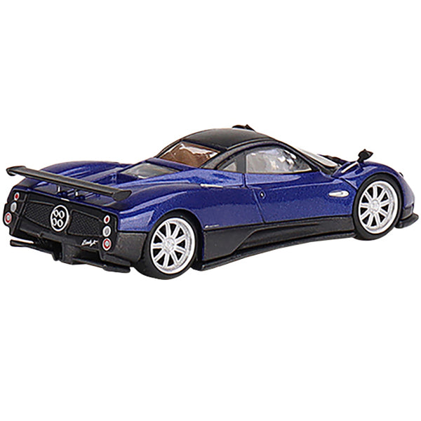 Pagani Zonda F Blu Argentina Blue Metallic with Black Top Limited Edition to 3000 pieces Worldwide 1/64 Diecast Model Car by True Scale Miniatures