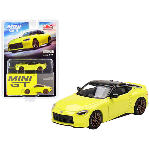 2023 Nissan Z Proto Spec Ikazuchi Yellow with Black Top Limited Edition to 3000 pieces Worldwide 1/64 Diecast Model Car by True Scale Miniatures