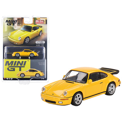 1987 RUF CTR Blossom Yellow with Black Stripes Limited Edition to 3000 pieces Worldwide 1/64 Diecast Model Car by True Scale Miniatures