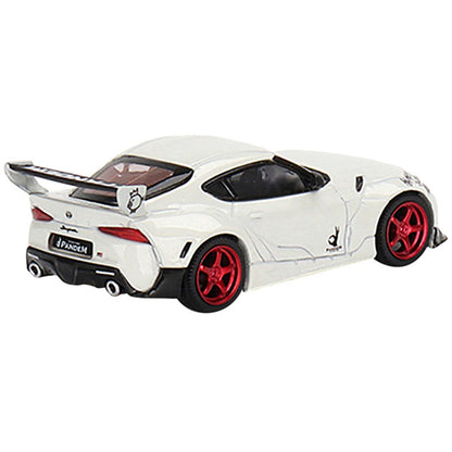 Toyota Pandem GR Supra V1.0 RHD (Right Hand Drive) Pearl White with Graphics Limited Edition to 2400 pieces Worldwide 1/64 Diecast Model Car by True Scale Miniatures