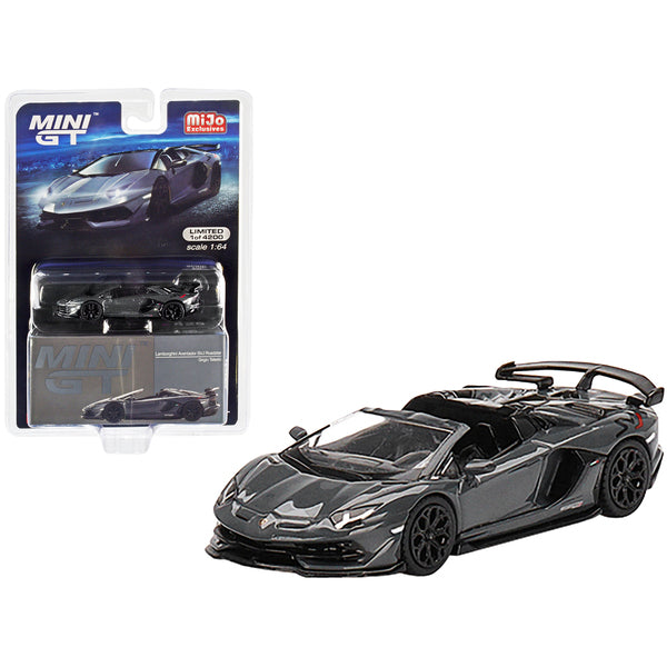 Lamborghini Aventador SVJ Roadster Griglo Telesto Dark Gray Limited Edition to 4200 pieces Worldwide 1/64 Diecast Model Car by True Scale Miniatures