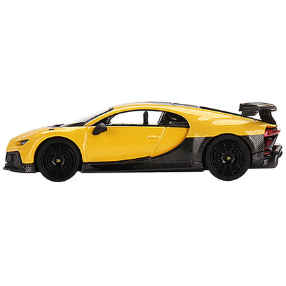 Bugatti Chiron Pur Sport Yellow and Carbon Limited Edition to 4200 pieces Worldwide 1/64 Diecast Model Car by True Scale Miniatures