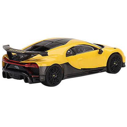 Bugatti Chiron Pur Sport Yellow and Carbon Limited Edition to 4200 pieces Worldwide 1/64 Diecast Model Car by True Scale Miniatures