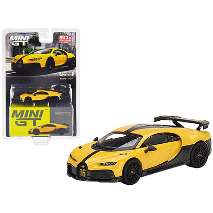 Bugatti Chiron Pur Sport Yellow and Carbon Limited Edition to 4200 pieces Worldwide 1/64 Diecast Model Car by True Scale Miniatures