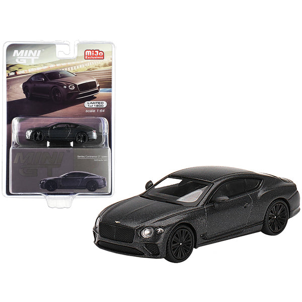 Bentley Continental GT Speed Anthracite Satin Gray Metallic Limited Edition to 1800 pieces Worldwide 1/64 Diecast Model Car by True Scale Miniatures