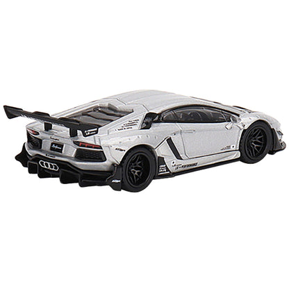 Lamborghini Aventador LB WORKS Matt Silver with Carbon Hood Limited Edition to 4800 pieces Worldwide 1/64 Diecast Model Car by True Scale Miniatures