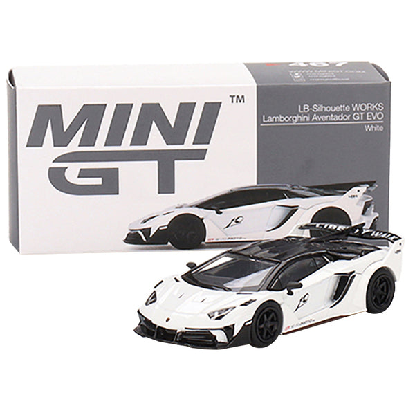 Lamborghini Aventador GT EVO "LB-Silhouette WORKS" White Limited Edition to 4800 pieces Worldwide 1/64 Diecast Model Car by True Scale Miniatures