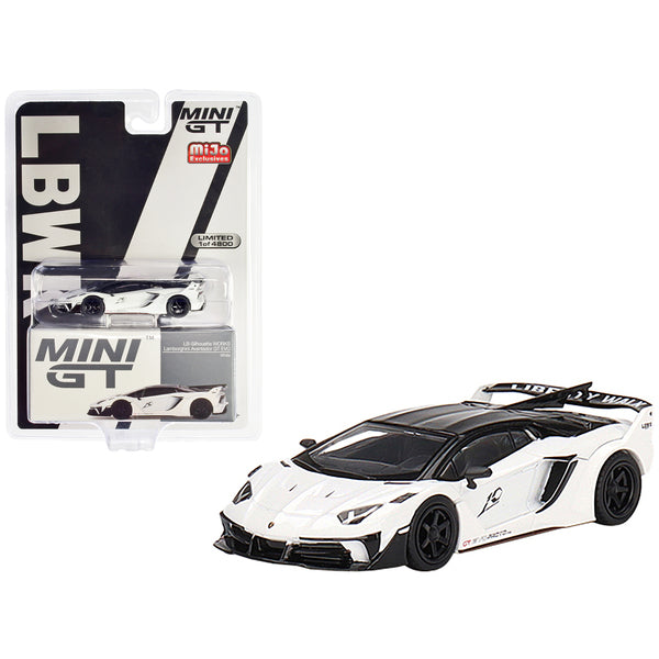 Lamborghini Aventador GT EVO "LB-Silhouette WORKS" White Limited Edition to 4800 pieces Worldwide 1/64 Diecast Model Car by True Scale Miniatures