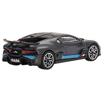 Bugatti Divo "Presentation" Matt Gray with Light Blue Accents Limited Edition to 5400 pieces Worldwide 1/64 Diecast Model Car by True Scale Miniatures