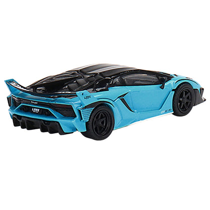 Lamborghini Aventador GT EVO "LB-Silhouette Works" Baby Blue with Black Top Limited Edition to 4200 pieces Worldwide 1/64 Diecast Model Car by True Scale Miniatures