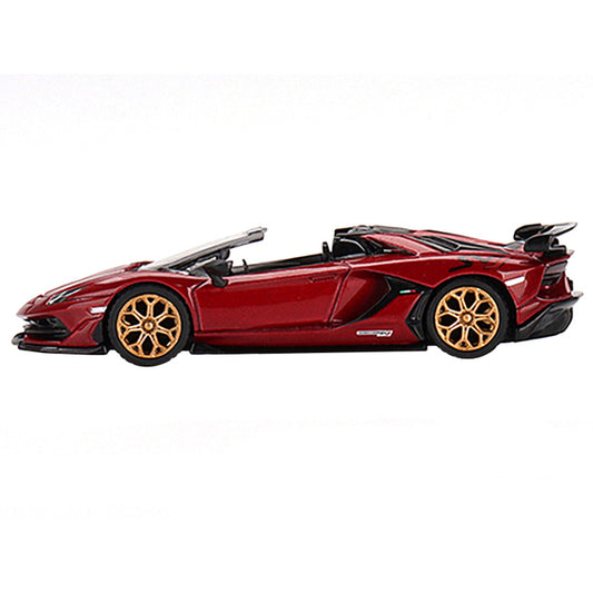 Lamborghini Aventador SVJ Roadster Rosso Efesto Red Metallic Limited Edition to 3000 pieces Worldwide 1/64 Diecast Model Car by True Scale Miniatures