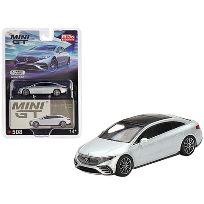 Mercedes-Benz EQS 580 4MATIC Silver Metallic with Black Top Limited Edition to 2040 pieces Worldwide 1/64 Diecast Model Car by True Scale Miniatures