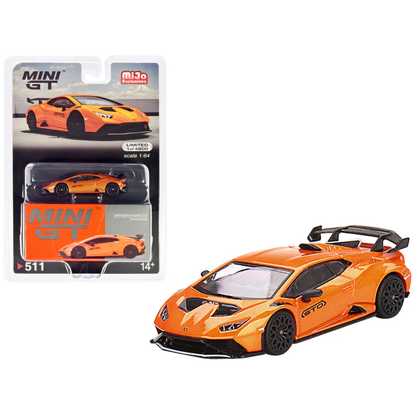 Lamborghini Huracan STO Arancio Borealis Orange Metallic Limited Edition to 4800 pieces Worldwide 1/64 Diecast Model Car by True Scale Miniatures