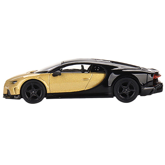 Bugatti Chiron Super Sport Gold Metallic and Black Limited Edition to 3000 pieces Worldwide 1/64 Diecast Model Car by True Scale Miniatures