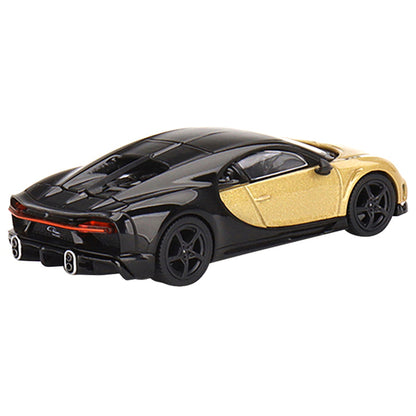 Bugatti Chiron Super Sport Gold Metallic and Black Limited Edition to 3000 pieces Worldwide 1/64 Diecast Model Car by True Scale Miniatures