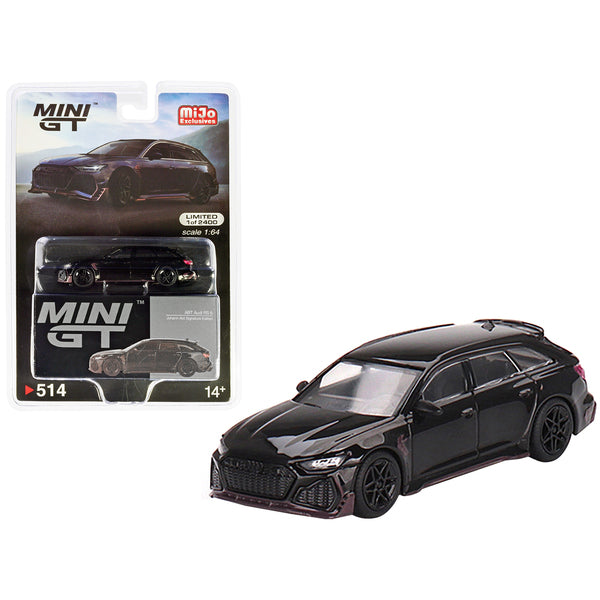 Audi RS6 ABT Black "Johann Abt Signature Edition" Limited Edition to 2400 pieces Worldwide 1/64 Diecast Model Car by True Scale Miniatures