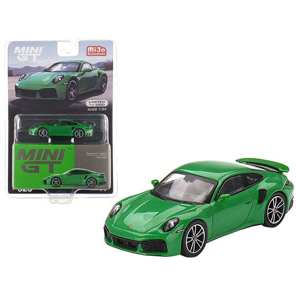 Porsche 911 Turbo S Python Green Limited Edition to 3000 pieces Worldwide 1/64 Diecast Model Car by True Scale Miniatures