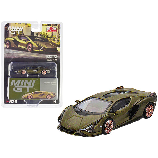 Lamborghini Sian FKP 37 "Presentation Edition" Matt Green Metallic Limited Edition to 4800 pieces Worldwide 1/64 Diecast Model Car by True Scale Miniatures