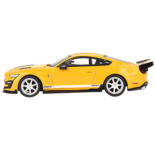 Shelby GT500 Dragon Snake Concept Yellow with White Stripes Limited Edition to 3240 pieces Worldwide 1/64 Diecast Model Car by True Scale Miniatures