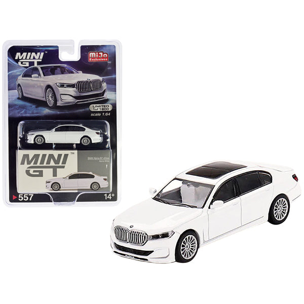 BMW Alpina B7 xDrive Alpine White with Sunroof Limited Edition to 1800 pieces Worldwide 1/64 Diecast Model Car by True Scale Miniatures