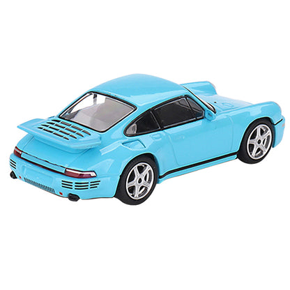 RUF CTR Anniversary Bayrisch Himmelblau Light Blue Limited Edition to 3000 pieces Worldwide 1/64 Diecast Model Car by True Scale Miniatures