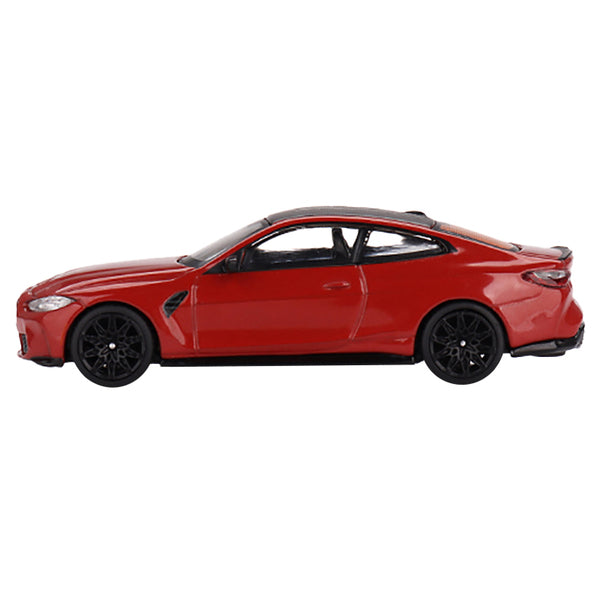 BMW M4 Competition (G82) Toronto Red Metallic with Carbon Top Limited Edition to 1800 pieces Worldwide 1/64 Diecast Model Car by True Scale Miniatures