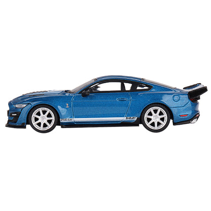 Shelby GT500 Dragon Snake Concept Ford Performance Blue Metallic with White Stripes Limited Edition to 4200 pieces Worldwide 1/64 Diecast Model Car by True Scale Miniatures