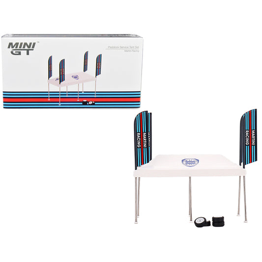 Paddock Service Tent Set with Extra Wheels "Martini Racing" for 1/64 scale models by True Scale Miniatures