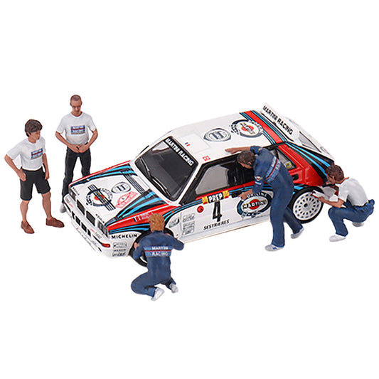 "Martini Racing WRC" 5 Piece Diecast Figure Set for 1/64 scale models by True Scale Miniatures