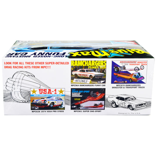 Skill 2 Model Kit "Blue Max" Long Nose Mustang Funny Car 1/25 Scale Model Car by MPC