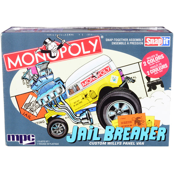 Skill 1 Snap Model Kit Custom Willys Panel Van Jail Breaker "Monopoly" 1/25 Scale Model by MPC