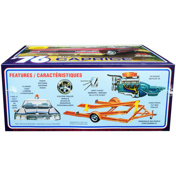 Skill 2 Model Kit 1976 Chevrolet Caprice with Trailer 3-in-1 Kit 1/25 Scale Model by MPC