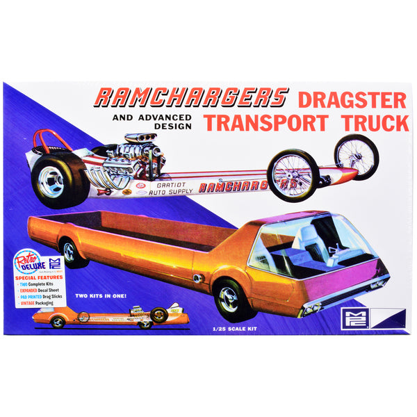 Skill 2 Model Kit Ramchargers Dragster and Advanced Design Transport Truck 2 Kits in 1 1/25 Scale Models by MPC