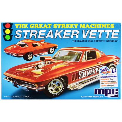 Skill 2 Model Kit 1967 Chevrolet Corvette Stingray "Streaker Vette" "The Great Street Machines" Series 1/25 Scale Model Car by MPC