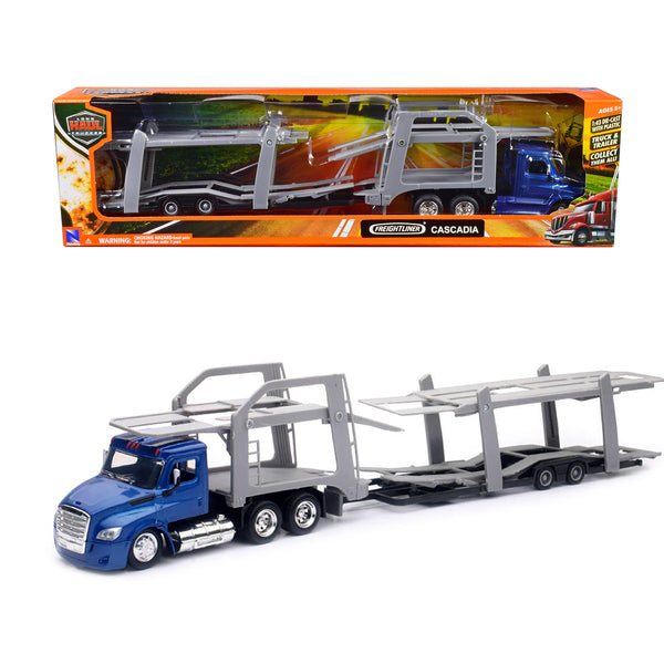 Freightliner Cascadia Auto Transporter Blue Metallic "Long Haul Trucker" Series 1/43 Diecast Model by New Ray