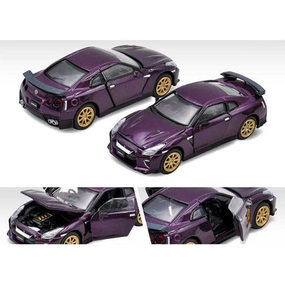 2022 Nissan GT-R (R35) T-Spec RHD (Right Hand Drive) Midnight Purple Metallic 1/64 Diecast Model Car by Era Car