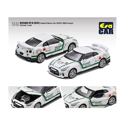 Nissan GT-R (R35) White Dubai Police "EXPO 2020" Livery Limited Edition to 720 pieces Worldwide 1/64 Diecast Model Car by Era Car