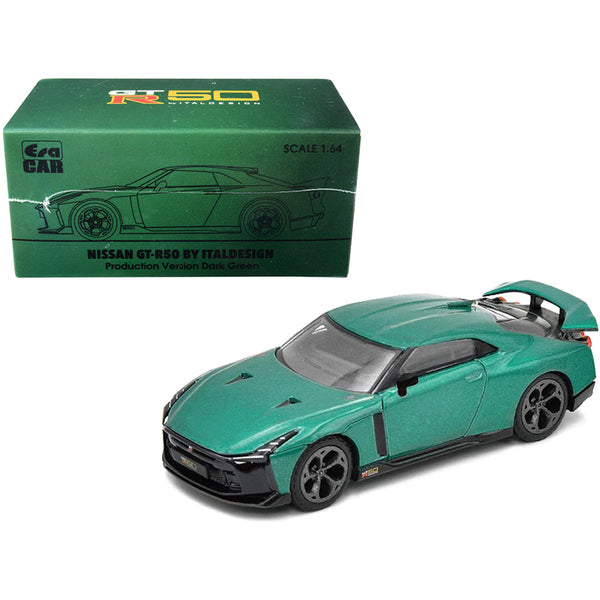 Nissan GT-R50 by Italdesign Dark Green 1/64 Diecast Model Car by Era Car