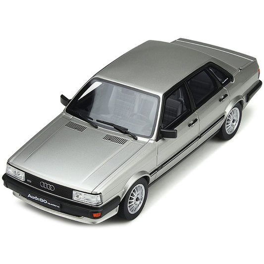 1983 Audi 80 Quattro Zermatt Silver Metallic with Black Stripes Limited Edition to 2000 pieces Worldwide 1/18 Model Car by Otto Mobile