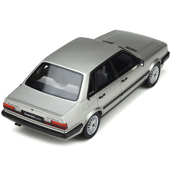 1983 Audi 80 Quattro Zermatt Silver Metallic with Black Stripes Limited Edition to 2000 pieces Worldwide 1/18 Model Car by Otto Mobile