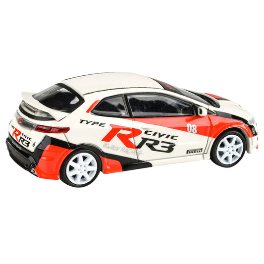 2007 Honda Civic Type R FN2 White "Race Livery" 1/64 Diecast Model Car by Paragon Models