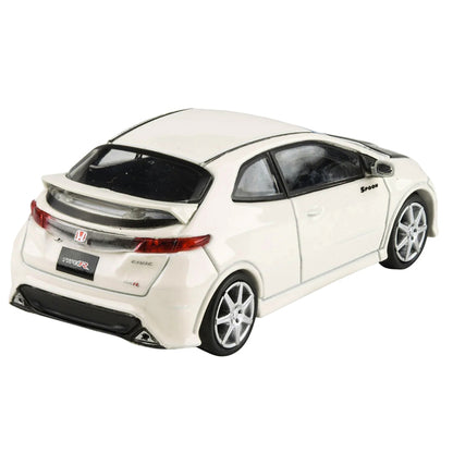 2007 Honda Civic Type R FN2 Championship White with Carbon Hood 1/64 Diecast Model Car by Paragon Models