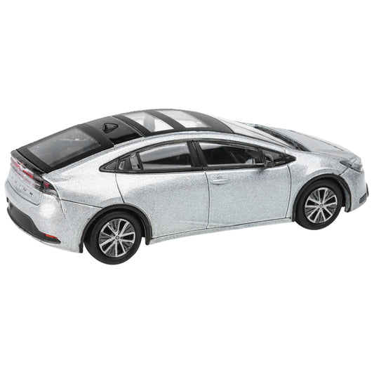 2023 Toyota Prius Cutting Edge Silver Metallic with Black Top and Sun Roof 1/64 Diecast Model Car by Paragon Models