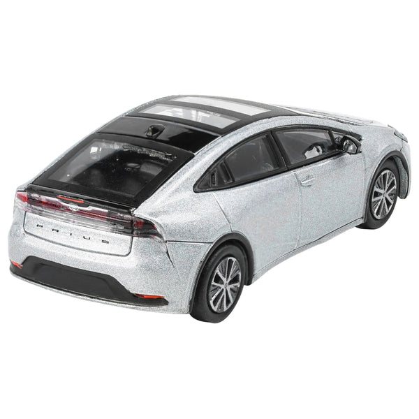 2023 Toyota Prius Cutting Edge Silver Metallic with Black Top and Sun Roof 1/64 Diecast Model Car by Paragon Models