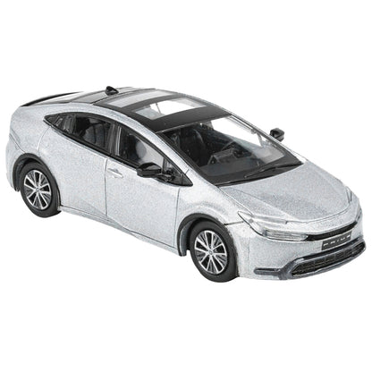 2023 Toyota Prius Cutting Edge Silver Metallic with Black Top and Sun Roof 1/64 Diecast Model Car by Paragon Models