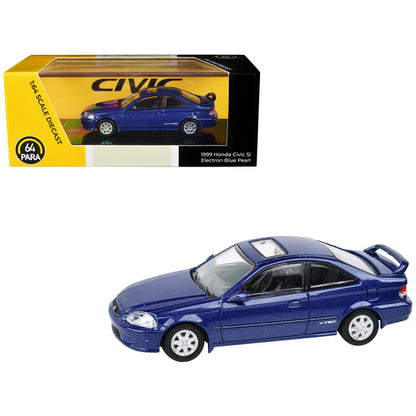 1999 Honda Civic Si Electron Blue Metallic with Sun Roof 1/64 Diecast Model Car by Paragon Models